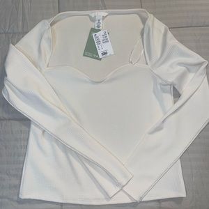 H&M Off white Long Sleeve shirt